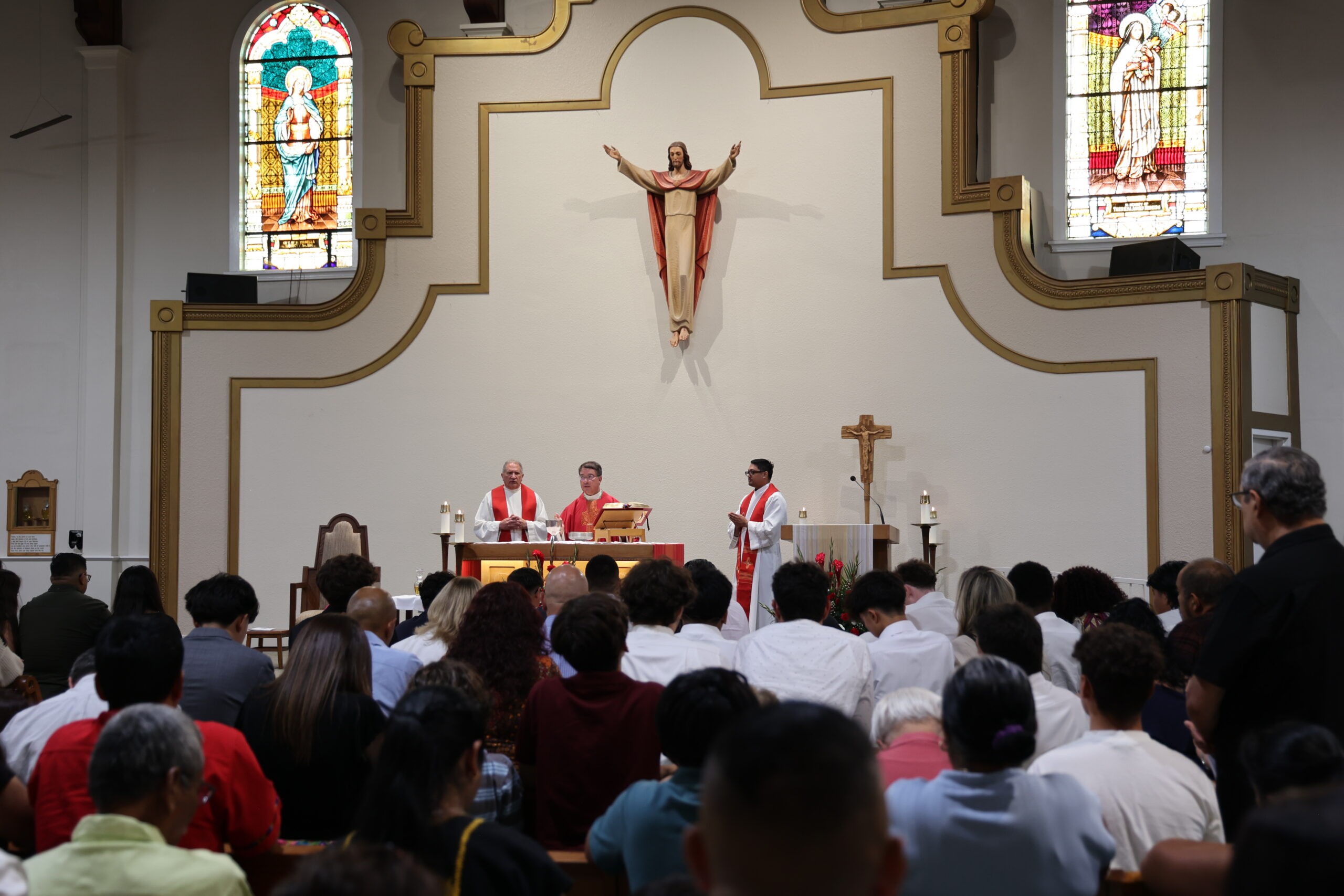 Sunday mass at St. Clare Parish church