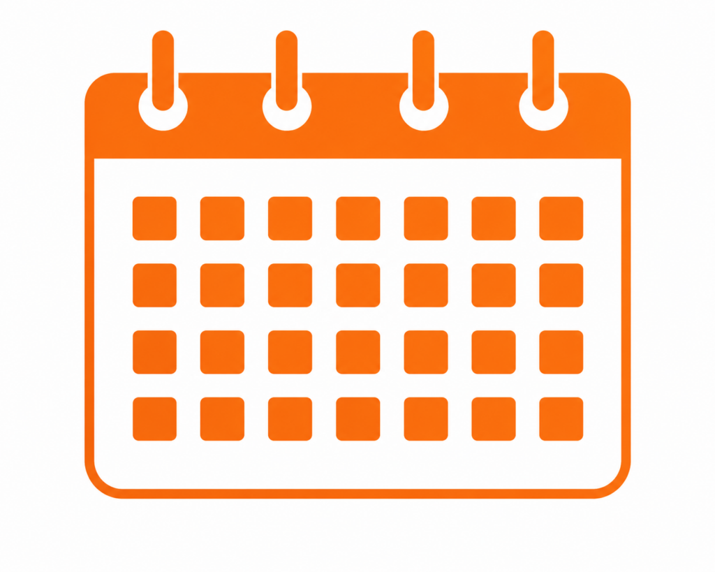 stock image of a calendar in orange